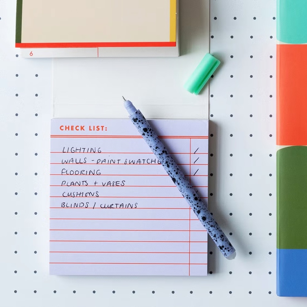 Kikkerland Inkerie Sticky Note Memo Pads - Weekly, Checklist, Daily - Set of 3